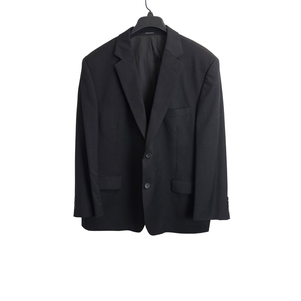 Joseph & Feiss Mens 46 Short 100% Wool Blazer Jacket Charcoal Gray 2-Button